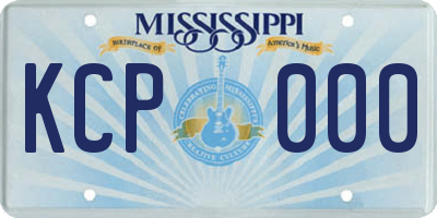 MS license plate KCP000