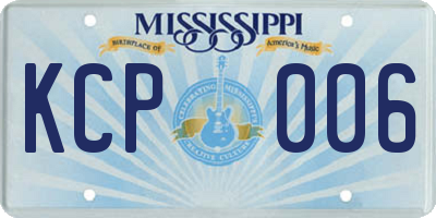 MS license plate KCP006