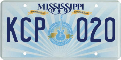 MS license plate KCP020