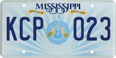 MS license plate KCP023