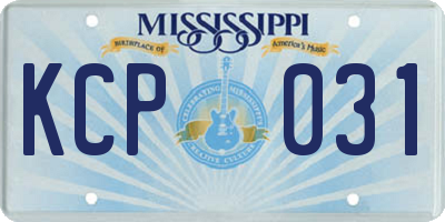 MS license plate KCP031