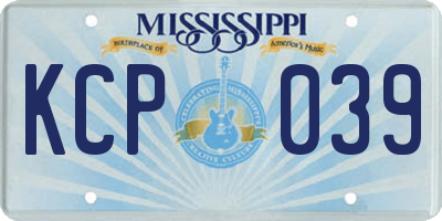 MS license plate KCP039
