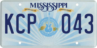 MS license plate KCP043