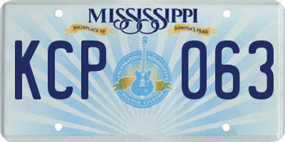 MS license plate KCP063