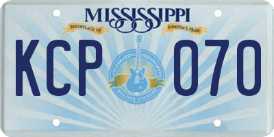 MS license plate KCP070