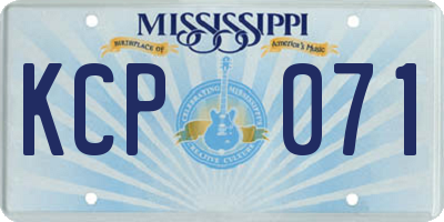 MS license plate KCP071