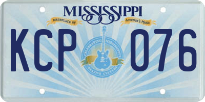 MS license plate KCP076