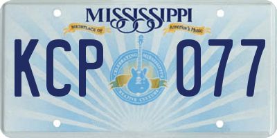 MS license plate KCP077