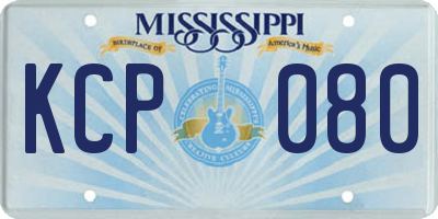 MS license plate KCP080