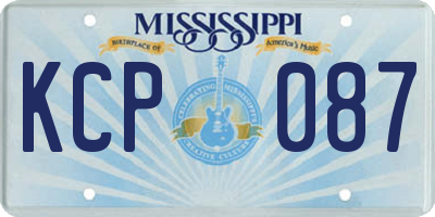 MS license plate KCP087