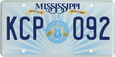 MS license plate KCP092