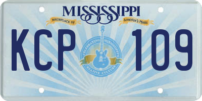MS license plate KCP109