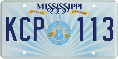 MS license plate KCP113