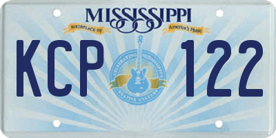 MS license plate KCP122