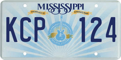 MS license plate KCP124