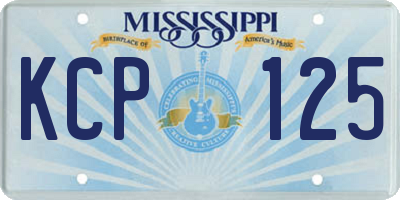 MS license plate KCP125