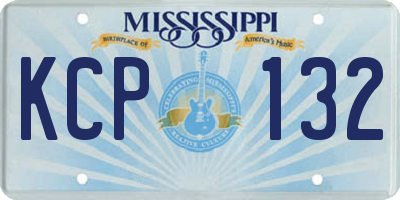 MS license plate KCP132
