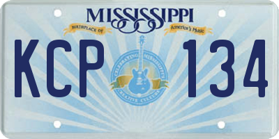 MS license plate KCP134