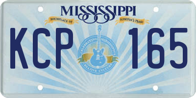 MS license plate KCP165
