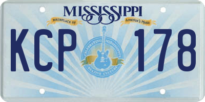 MS license plate KCP178