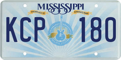 MS license plate KCP180