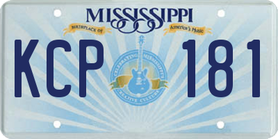 MS license plate KCP181