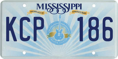 MS license plate KCP186