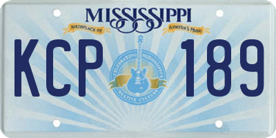 MS license plate KCP189