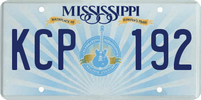 MS license plate KCP192