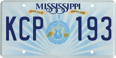 MS license plate KCP193