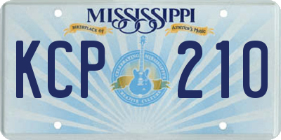 MS license plate KCP210