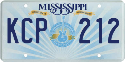MS license plate KCP212
