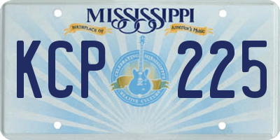 MS license plate KCP225