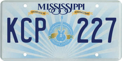 MS license plate KCP227