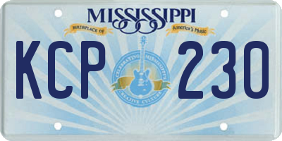 MS license plate KCP230