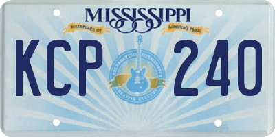 MS license plate KCP240