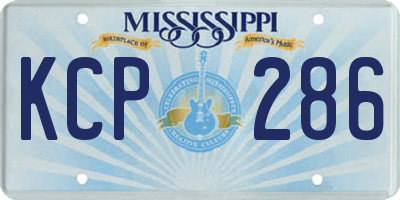 MS license plate KCP286