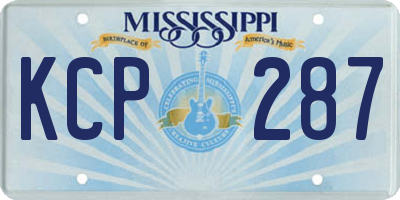 MS license plate KCP287