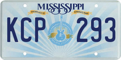 MS license plate KCP293