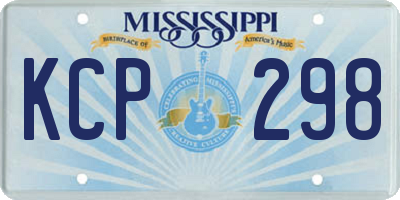 MS license plate KCP298