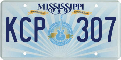 MS license plate KCP307