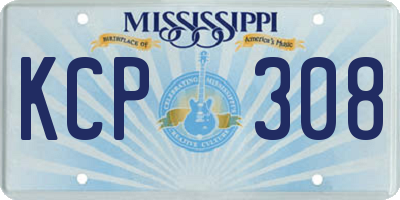 MS license plate KCP308