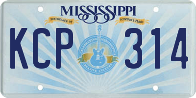 MS license plate KCP314