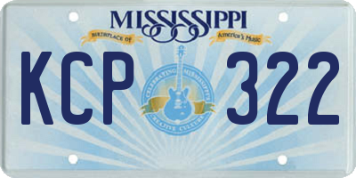 MS license plate KCP322