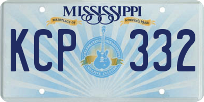 MS license plate KCP332