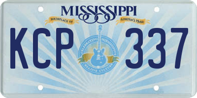 MS license plate KCP337