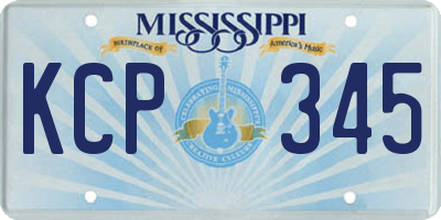 MS license plate KCP345
