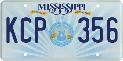 MS license plate KCP356