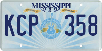 MS license plate KCP358