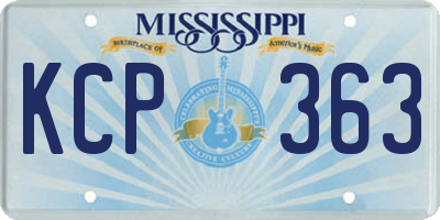 MS license plate KCP363